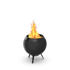 Höfats MOON 45 All Black Vuurschaal met standaard laag 45 cm