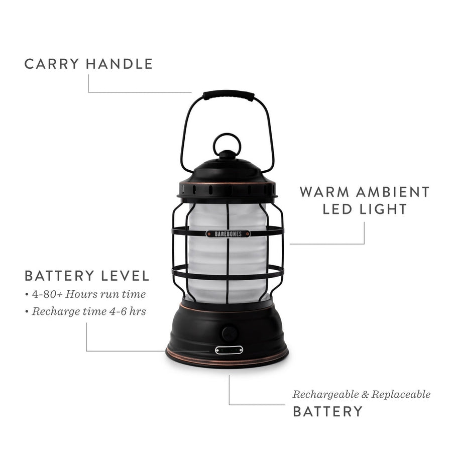 Barebones Forest Lantern Vintage White LIV-162 LED-lantaarn - Firesite