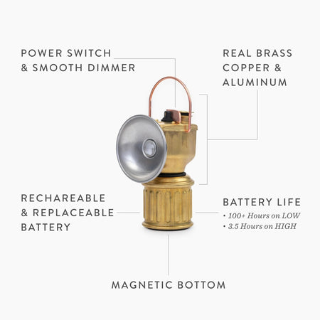 Barebones Miners Lantern Brass LIV-230 LED-lantaarn - Firesite