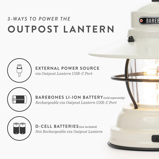 Barebones Outpost Lantern Vintage White LIV-141 LED-lantaarn