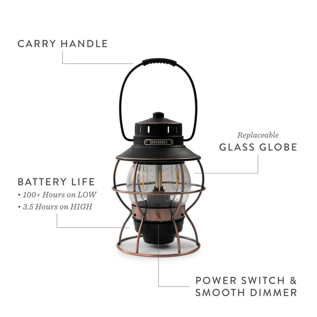 Barebones Railroad Lantern Antique Bronze LIV-280 LED-lantaarn
