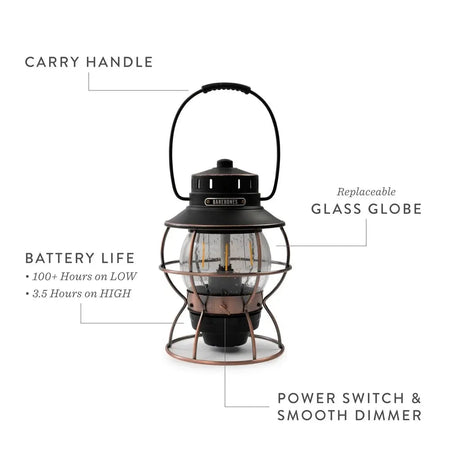 Barebones Railroad Lantern Olive Drab LIV-281 LED-lantaarn - Firesite