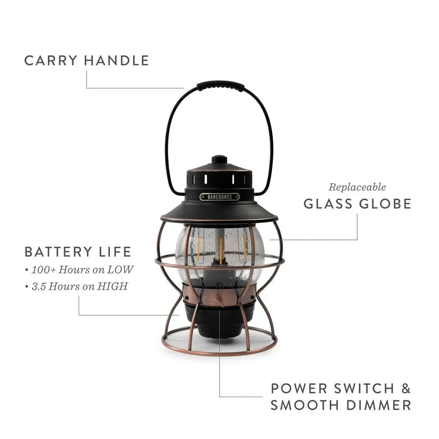 Barebones Railroad Lantern Olive Drab LIV-281 LED-lantaarn - Firesite