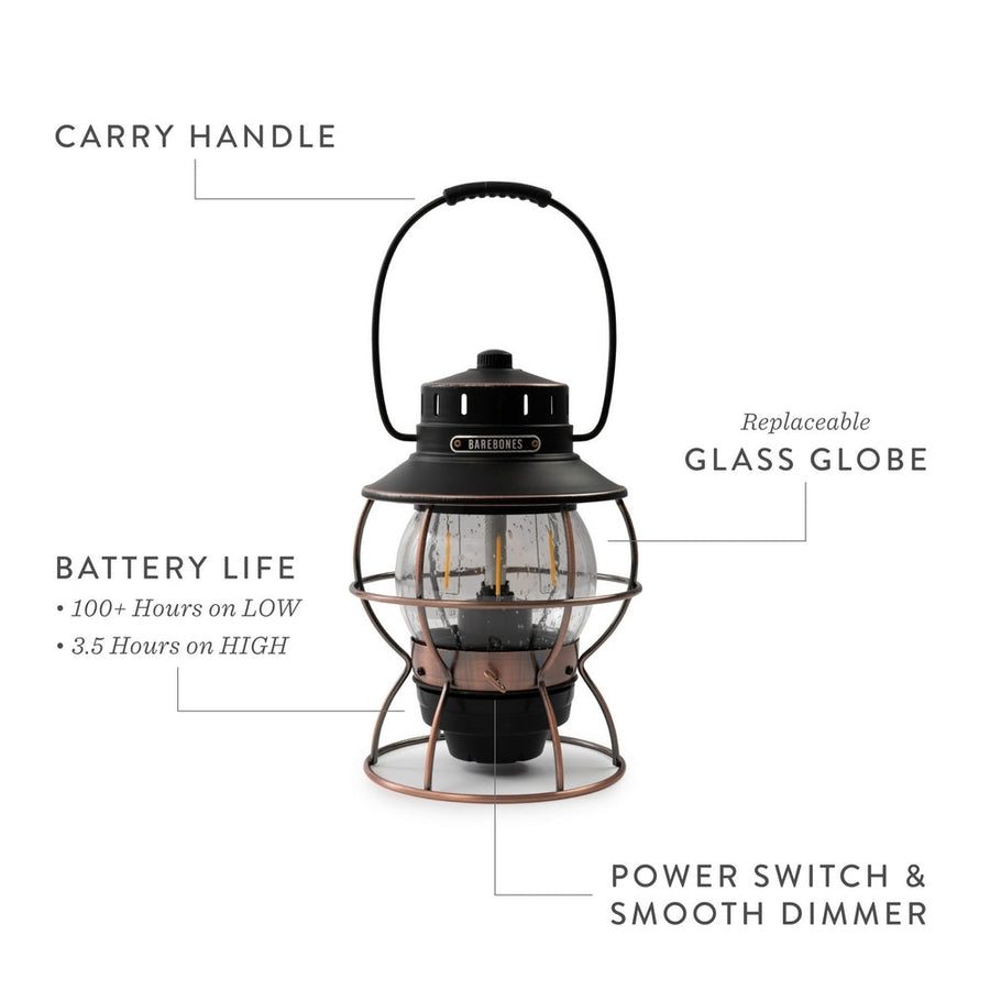 Barebones Railroad Lantern Slate Gray LIV-282 LED-lantaarn - Firesite