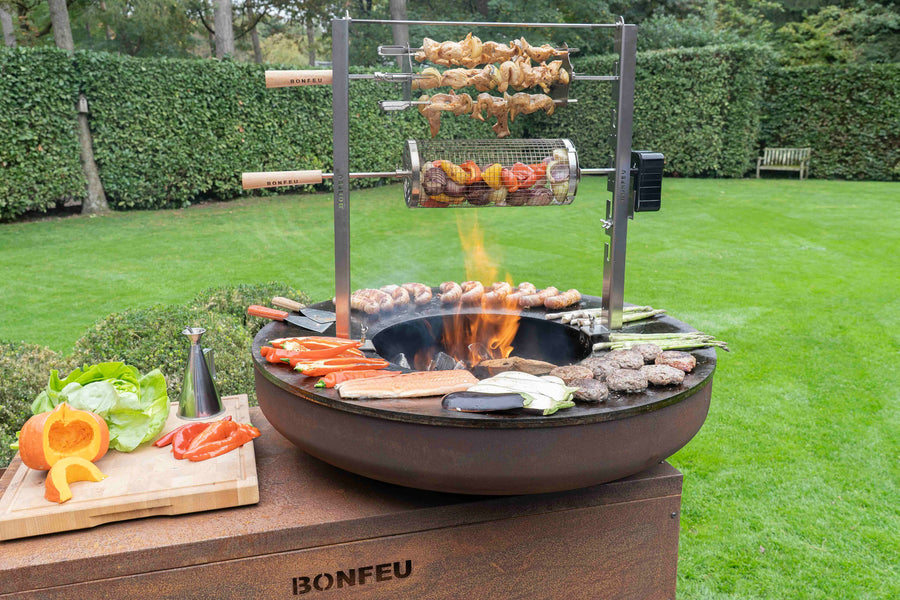 BonFeu Grill Basket draaiende grillmand voor rotisserie set