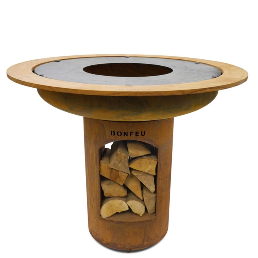 BonFeu BonBiza XL Open Corten + BonTeak Guard Ring XL