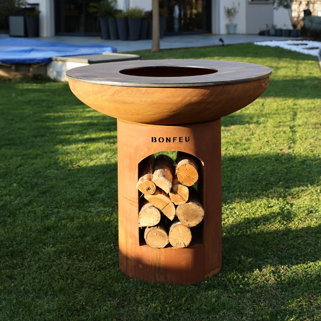 BonFeu BonBiza XL Vuurschaal Barbecue Buitenkeuken Corten Open