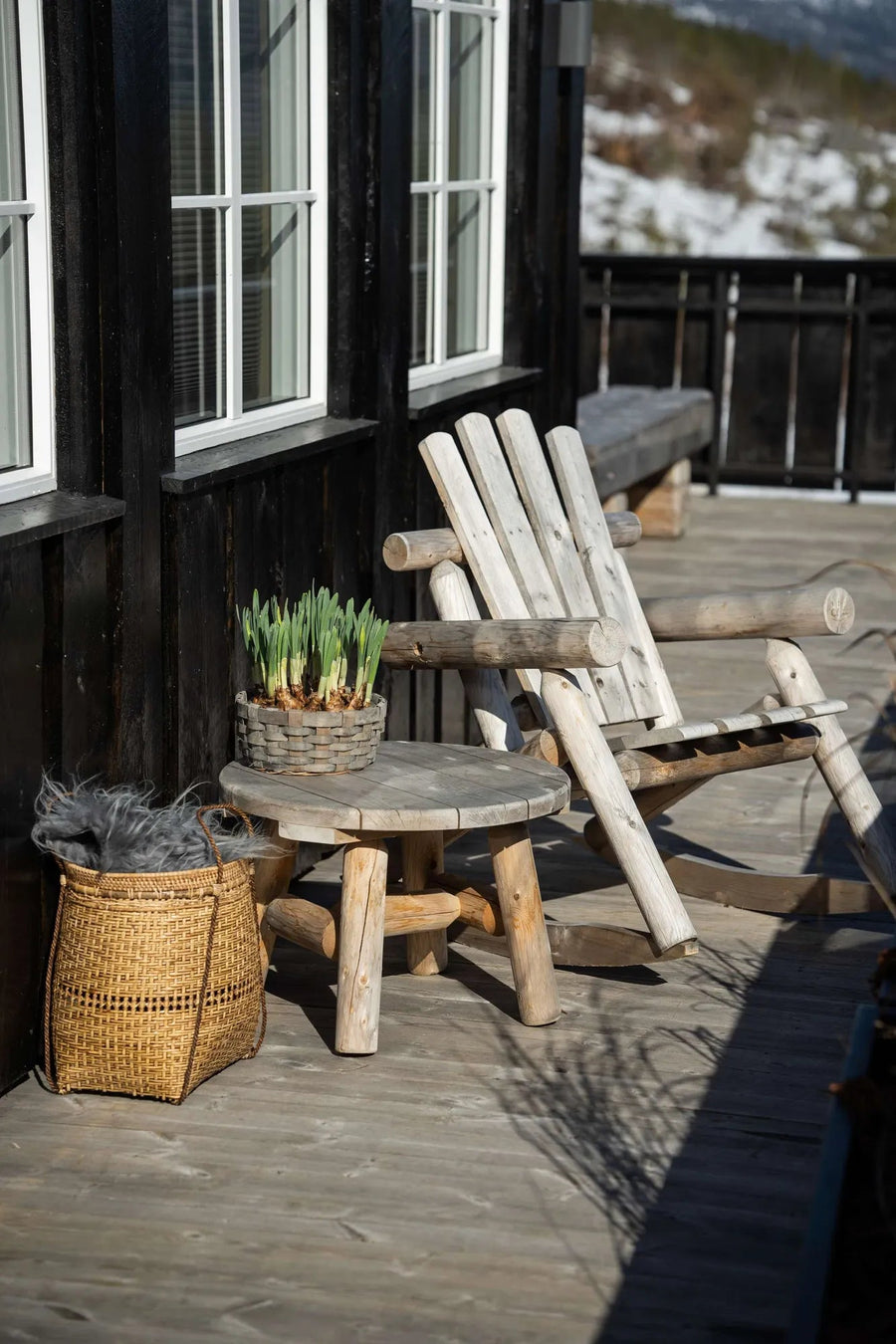 Canadian Outdoor Log Bijzettafel Rond Cederhout 60 cm 3
