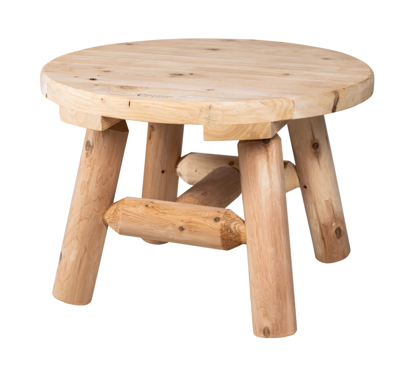 Canadian Outdoor Log Bijzettafel Rond Cederhout 60 cm 7