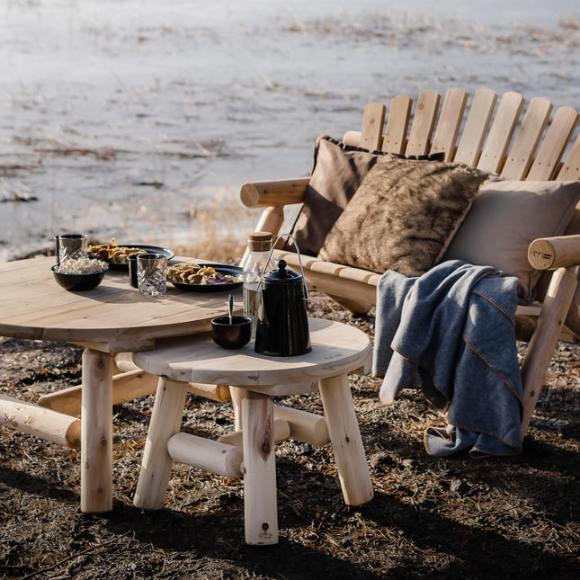 Canadian Outdoor Log Bijzettafel Rond Cederhout 60 cm