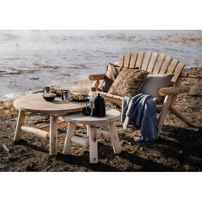 Canadian Outdoor Log Bijzettafel Rond Cederhout 60 cm