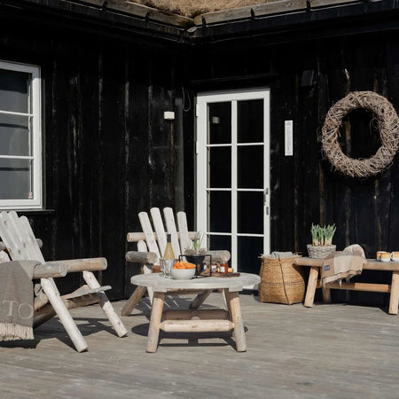 Canadian Outdoor Log Bijzettafel Rond Cederhout 90 cm 2