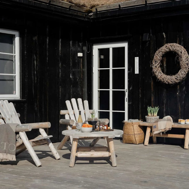 Canadian Outdoor Log Bijzettafel Rond Cederhout 90 cm