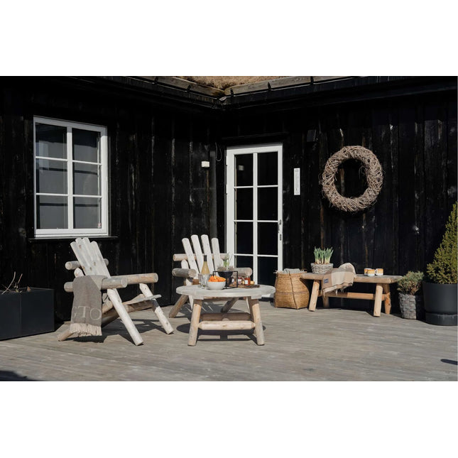 Canadian Outdoor Log Bijzettafel Rond Cederhout 90 cm