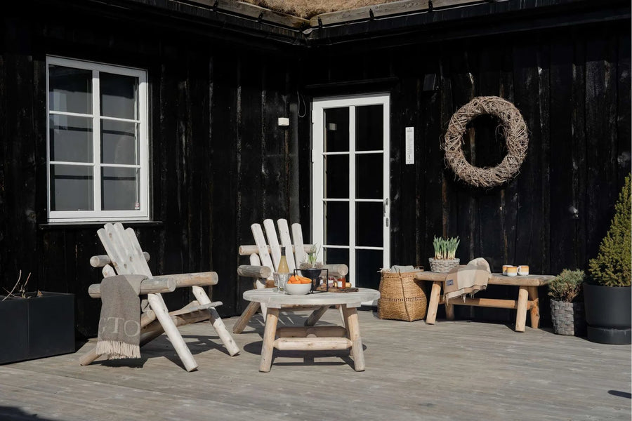 Canadian Outdoor Log Bijzettafel Rond Cederhout 90 cm 2