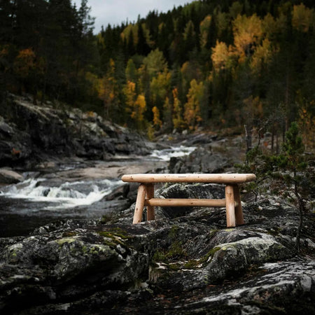 Canadian Outdoor Log Zitbank 120 cm Cederhout