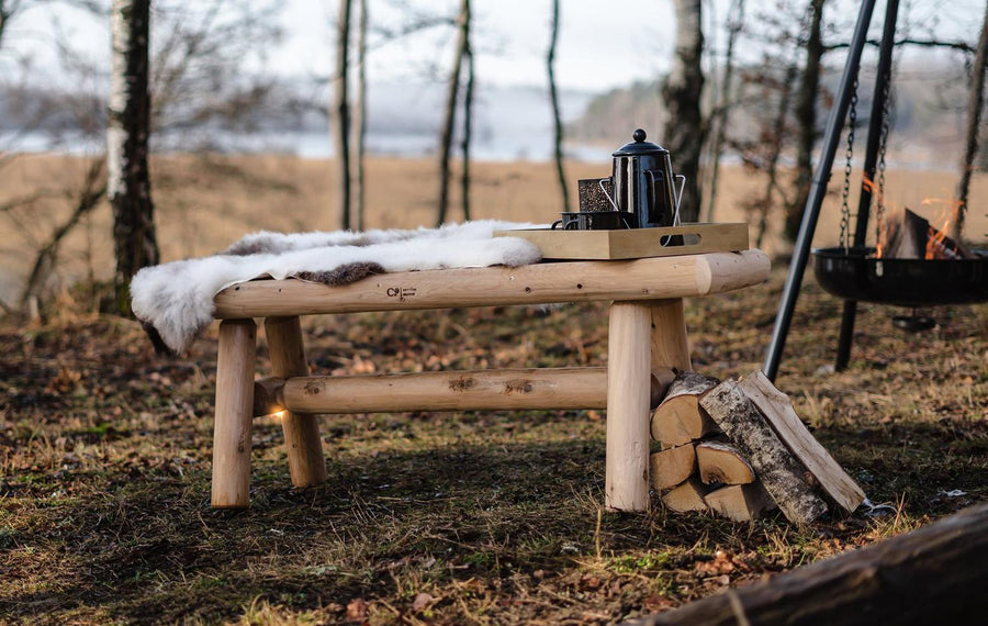 Canadian Outdoor Log Zitbank Cederhout 120 cm 2