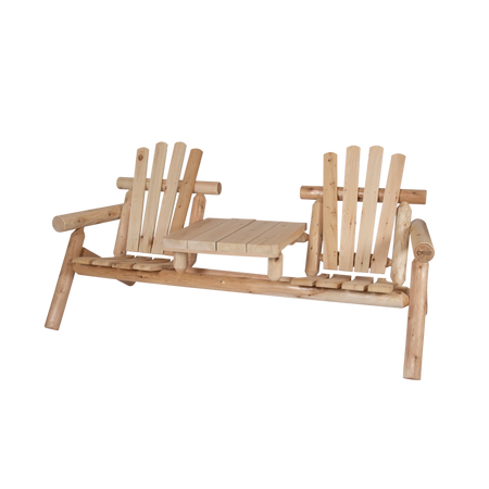 Canadian Outdoor Log Tuinbank Tweezitter met Tafel Cederhout