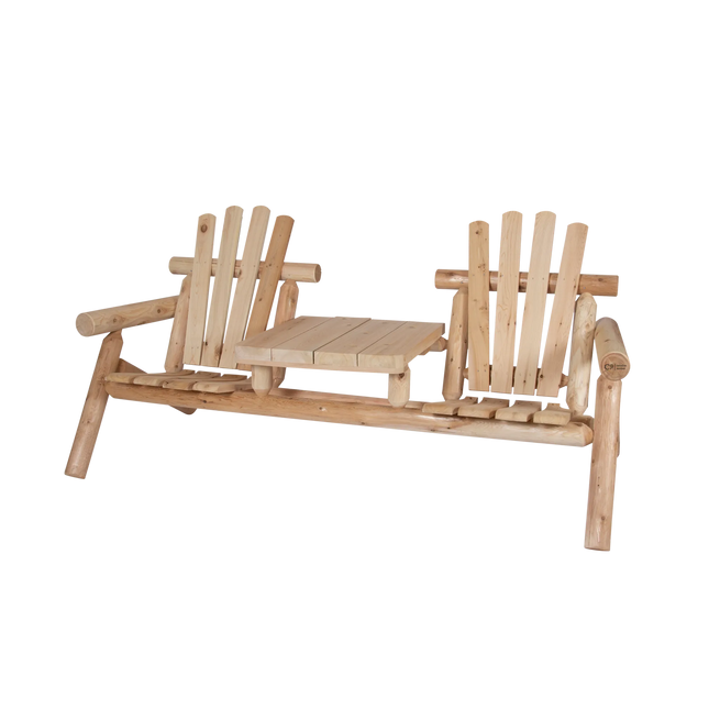 Canadian Outdoor Log Tuinbank Tweezitter met Tafel Cederhout