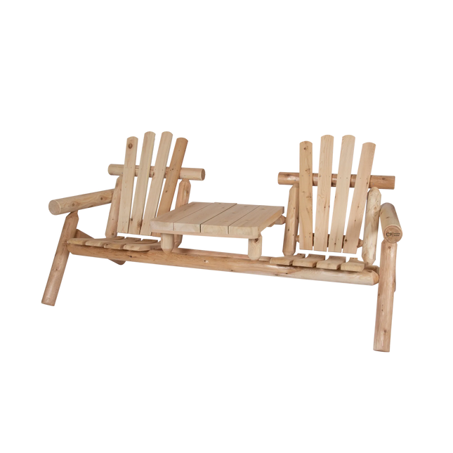 Canadian Outdoor Log Tuinbank Tweezitter met Tafel Cederhout