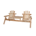 Canadian Outdoor Log Tuinbank Tweezitter met Tafel Cederhout