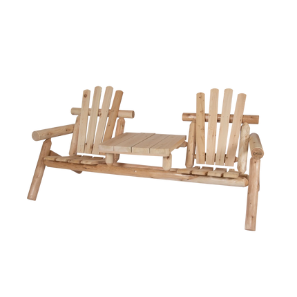 Canadian Outdoor Log Tuinbank Tweezitter met Tafel Cederhout