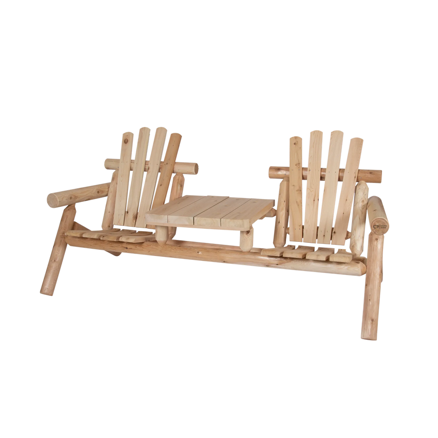 Canadian Outdoor Log Tuinbank Tweezitter met Tafel Cederhout