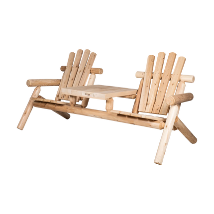 Canadian Outdoor Log Tuinbank Tweezitter met Tafel Cederhout