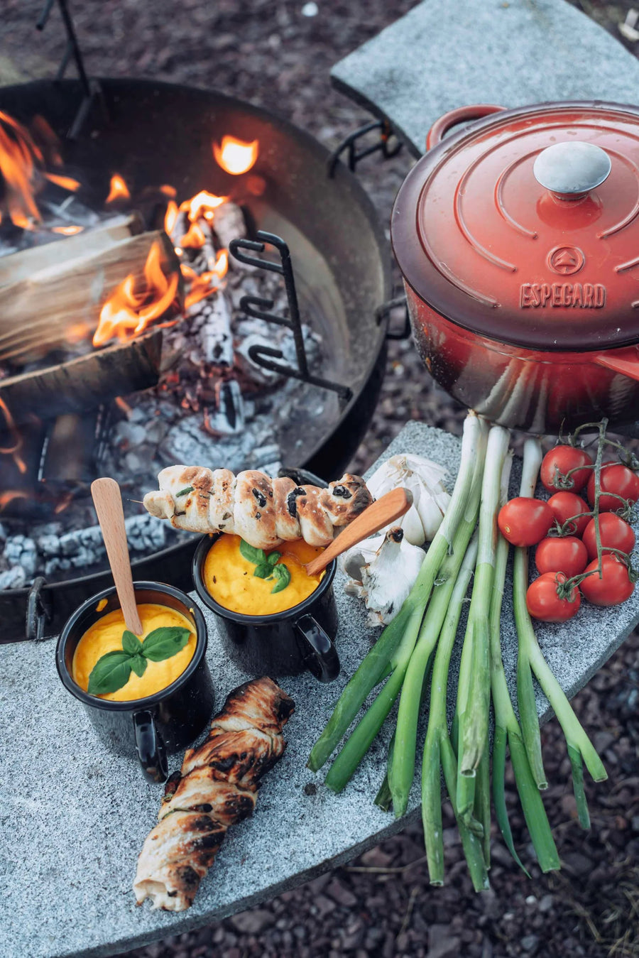 Espegard Fyrfat Vuurschaal op pootjes 60 cm - Firesite