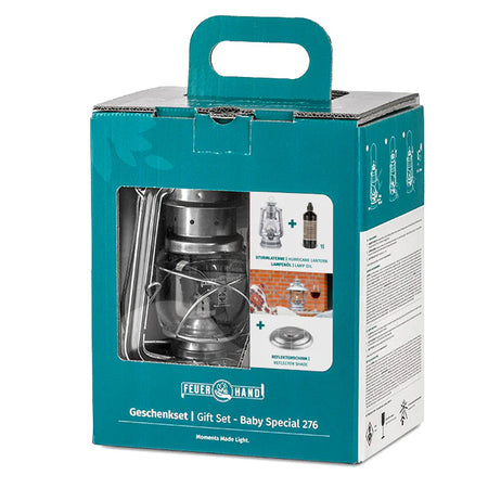 Feuerhand Stormlantaarn Baby Special 276 geschenkset Zinc - Firesite