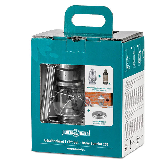 Feuerhand Stormlantaarn Baby Special 276 geschenkset Zinc