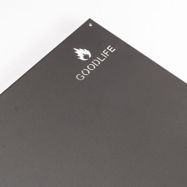 Goodlife Buitenhaard Hitteschild Zwart detail logo