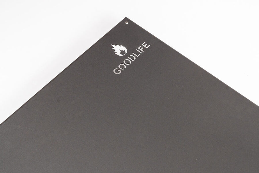 Goodlife Buitenhaard Hitteschild Zwart detail logo