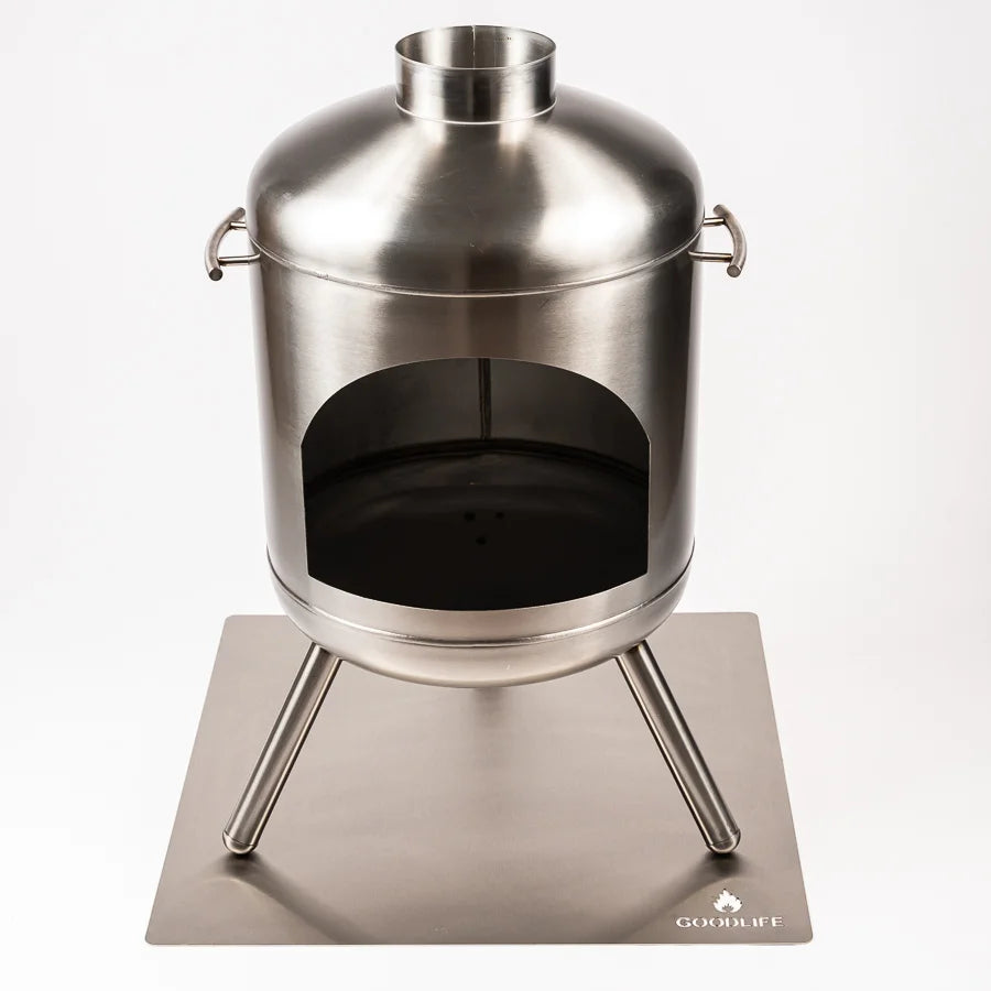 Goodlife Hittebestendige Vloerplaat RVS Vierkant 70 x 70 cm - Firesite