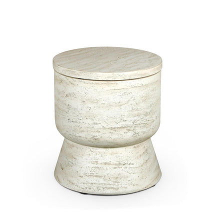 Happy Cocooning Cooler bijzettafel Travertine rond met koeler en deksel
