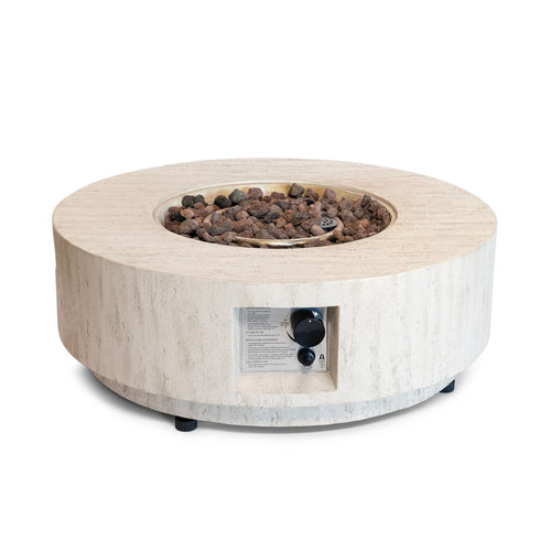 Happy Cocooning Vuurtafel Estate Travertine rond 76xH28 cm