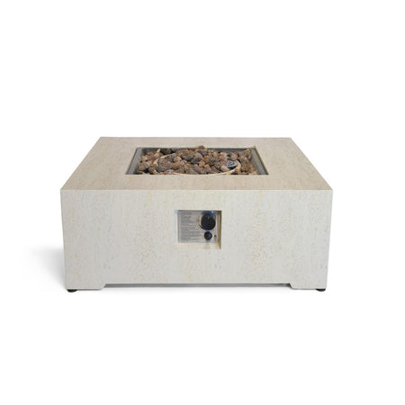 Happy Cocooning Vuurtafel Estate Travertine vierkant 88x88xH36 cm