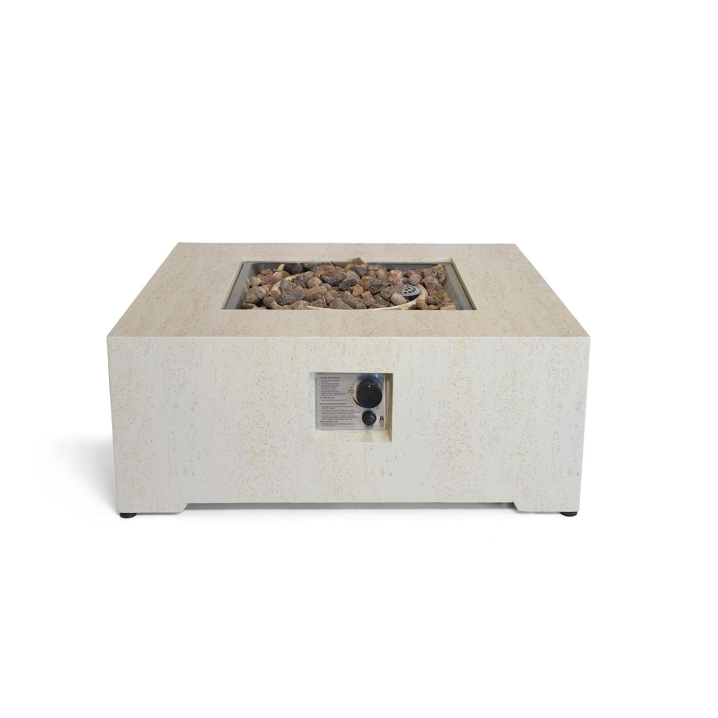 Happy Cocooning Vuurtafel Estate Travertine vierkant 88x88xH36 cm