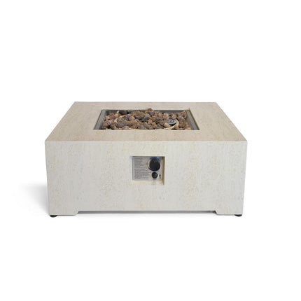 Happy Cocooning Vuurtafel Estate Travertine vierkant 88x88xH36 cm
