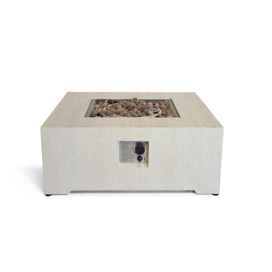 Happy Cocooning Vuurtafel Estate Travertine vierkant 88x88xH36 cm