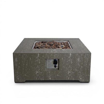 Happy Cocooning Vuurtafel Estate Oscuro Travertine vierkant 88x88xH36 cm