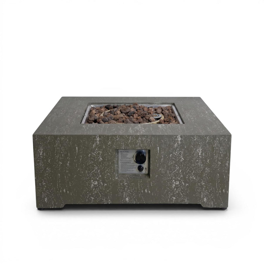 Happy Cocooning Vuurtafel Estate Oscuro Travertine vierkant 88x88xH36 cm