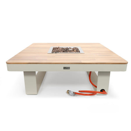 Happy Cocooning Vuurtafel Horizon Oyster Beige vierkant 95x95xH35 cm