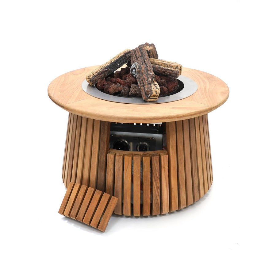 Happy Cocooning Vuurtafel Lagune Teak rond 60xH35 cm 3