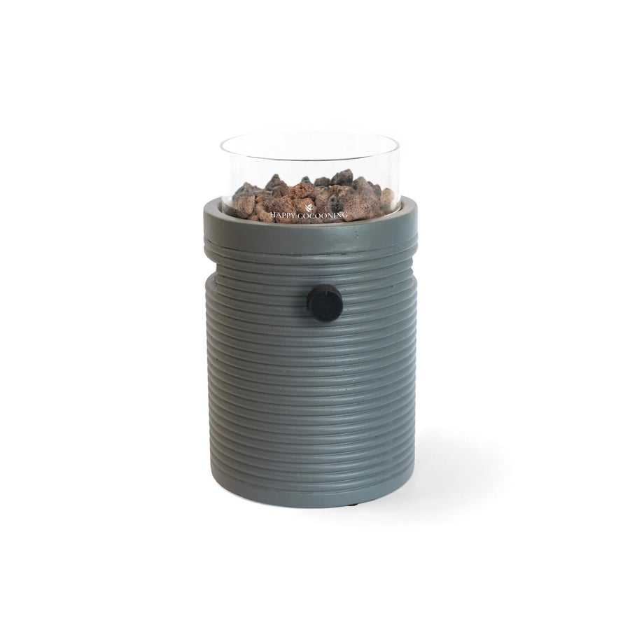 Happy Cocooning Lumi Groove Smokey Anthracite Tafelbrander rond 21xH37 cm