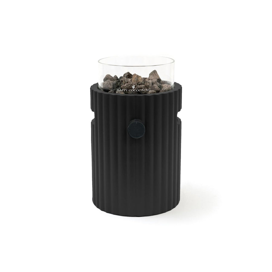Happy Cocooning Lumi Rib Nordic Black Tafelbrander rond 21xH37 cm