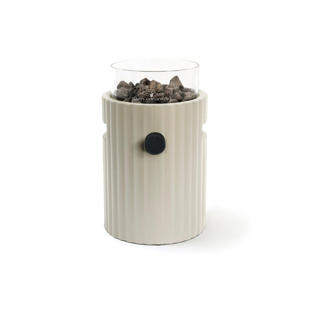 Happy Cocooning Lumi Rib Oyster Beige Tafelbrander rond  21xH37 cm