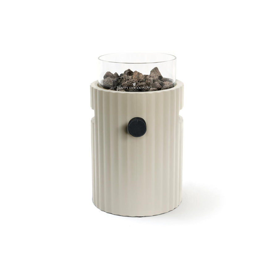 Happy Cocooning Lumi Rib Oyster Beige Tafelbrander rond  21xH37 cm