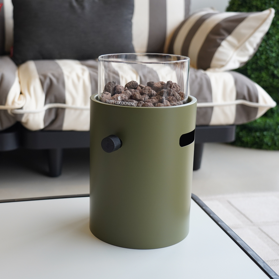 Happy Cocooning Lumi Steel Olive Green Tafelbrander rond 21xH37 cm 2