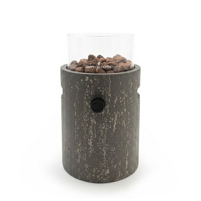 Happy Cocooning Lumi Stone Oscuro Travertine gaslantaarn rond 21xH37 cm